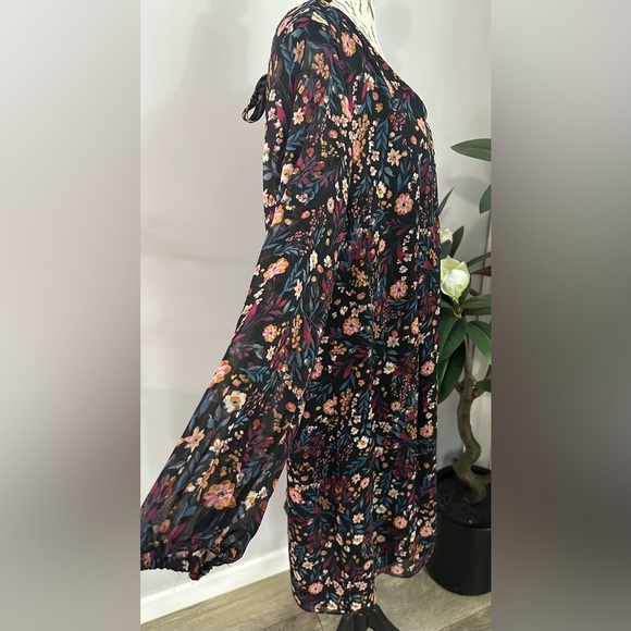 🖤🌸 NWT MSK Women’s Black Floral Ruffled Shift Dress 🌸🖤 - Picture 11 of 14